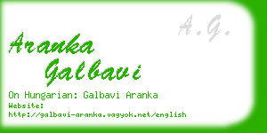 aranka galbavi business card